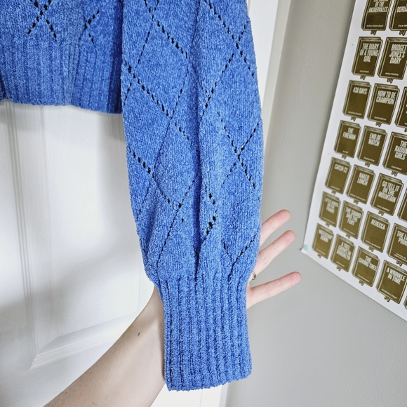 Soft knit Blue button up cardigan - Picture 5 of 7